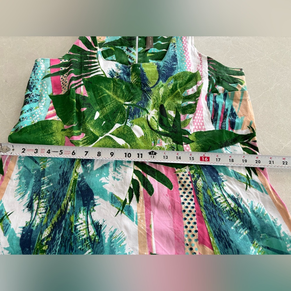 Coquette et Coquine Summer Floral Cotton Dress Forest Tropical Flared Sexy 1X - Picture 6 of 15